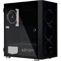 Abysm Danube Kamp Black, Tower, PC, Schwarz, ATX, ITX, micro ATX, ABS, SPCC, Gehärtetes Glas, Gaming