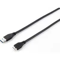 Equip USB 3.0 A auf Micro-B Kabel, M/M, 1.8m, 5Gbps, Schwarz, 1,8 m, USB A, Micro-USB B, USB 3.2 Gen 1 (3.1 Gen 1), Männlich/Männlich, Schwarz