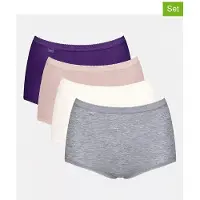 Sloggi Maxislip "Basic+ Maxi C4P", Damen, Gr. 48, bunt (multiple colours 18), Single Jersey, Obermaterial: 95% Baumwolle, 5% Elasthan, clean, unifarben, körpernah, Unterhosen Maxislip, perfekter Sitz