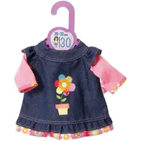 Zapf jeansstoffkleid 30 cm rosa/blau