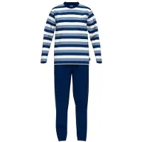 Ceceba Pyjama Herren Jersey blau gestreift, 54 823130-0001-00540