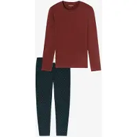 Schiesser Pyjama Herren Baumwolle rot bedruckt, 48 680805-0006-00480