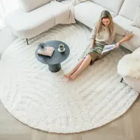 FRAAI Teppich Skandinavisch Rund - Lova Arches Creme Ø 200 cm