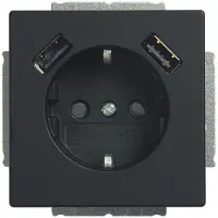 Busch Jaeger BJ Schuko/USB Steckdose 20 EUCB2USB-885 future linear USB-Ladestation schwarz
