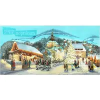 Pappnoptikum Adventskalender Triptychon Seiffen mit Bergmannszug Erzgebirge