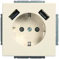 Busch-Jaeger Schuko/USB Steckdos 20 EUCB2USB-82 solo Busch-USB-Ladestation ews