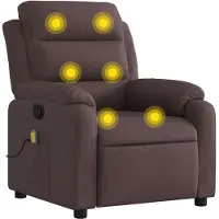 vidaXL Massagesessel Dunkelbraun Stoff