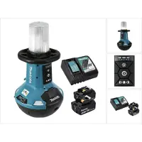 Makita DML 810 RT Akku LED Flächenlicht 18 / 36 V ( 2 x 18 V ) 5500 lm IP54 + 2x Akku 5,0 Ah + Ladegerät