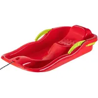 Kadax Kunststoffschlitten, Schneebob 85x40x18cm, Schneerutscher mit Bremsen