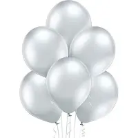 Belbal Luftballon Glossy Silber, Ø 30 cm, 50 Stück