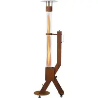 Green Flame Rocket Heater Pellet-Terrassenheizer Cortenstahl - 58,3x30x158,2 cm
