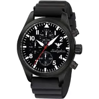 KHS AIRBSC.DB Herrenuhr Airleader Chronograph Schwarz mit Taucherband