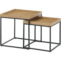 Die Möbelfundgrube Couchtisch 2er-Set Eiche - 50 x 50 cm - 45 x 45 cm - UBEDA