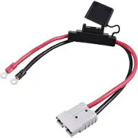 TRU COMPONENTS Hochstromstecker auf M6-Ringkabelschuh, mit Sicherungshalter TC-12195704 Schwar