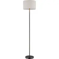 Globo Stehlampe Thea, creme / amber, für Wohn- / Esszimmer, Textil / Stoff / Seide, Skandinavisch, Stehlampe