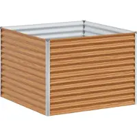 vidaXL Hochbeet Hellbraun 98 x 100 x 68 cm Verzinkter Stahl