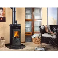 La Nordica SUPER JUNIOR, Schwarz, Brennholz, 143 m³, 80%, 1,5 kg/h, 5000 W