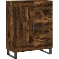 vidaXL Highboard Räuchereiche 69,5x34x180 cm Holzwerkstoff