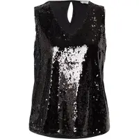 More & more Paillettentop in Schwarz - 46