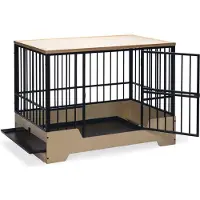 Designed By Lotte Drahtkäfig Premium Hundekäfig Metall/Holz, Größe:XL