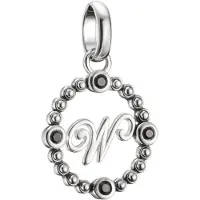 Thomas Sabo Charm-Einhänger "Wednesday W Charm - Connect", silberfarben, schwarz, schwarz, Charms, Herren, Silber 925 (recycelt), Charm-Einhänger, mit Zirkonia (synth.)