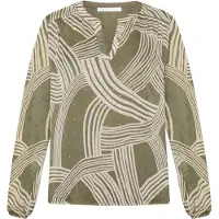 Betty & Co Schlupfbluse mit Print in Khaki/Cream | Gr.: 38