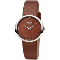 Boccia 3364-05 Damen-Armbanduhr Titan mit Lederband Braun