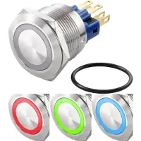 TRU COMPONENTS TC-7494640 Vandalismusgeschützter Druckschalter 250 V/AC 3 A 1 x Aus/(Ein) tastend Rot, Grün, Blau, RGB IP65 1 St.