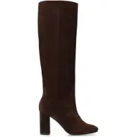 Manfield Braune Veloursleder-Stiefel mit Absatz | Größe 40
