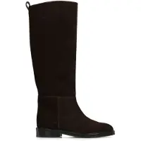 Manfield Dunkelbraune Veloursleder-Stiefel | Größe 41
