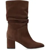 Manfield Braune Veloursleder-Stiefeletten mit Absatz | Größe 39