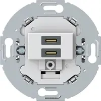 Berker 270429 USB Ladesteckdose Unterputz, C+C PD 20W, runder Tragring, polarweiß matt
