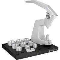 Bergeon 5500-C Glaseinsetzwerkzeug, Set, 9-teilig, Pressstock, für Uhrmacher
