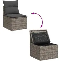 vidaXL Gartensofa-set 5 Stk. Grau Poly-Rattan