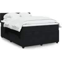 vidaXL Boxspringbett mit Matratze Schwarz 140x200 cm Samt