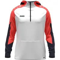 Jako Kinder Kapuzenpullover Zip Hoodie Dynamic 6770-026 152 - Weiß/Coral/Marine - 152
