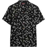 Superdry für Herren. M4010793A Kurzarm-Strandhemd schwarz (XXL), Lässig, Baumwolle
