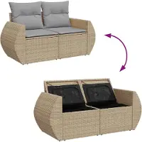 vidaXL Gartensofa-set 8 stk. 7-Sitzanzahl Beige und Hellgrau