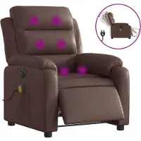vidaXL Massagesessel Elektrisch Braun Kunstleder