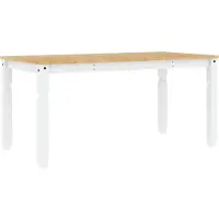 vidaXL Esstisch Corona Weiß 160x80x75 cm Massivholz Kiefer