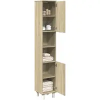 vidaXL Badschrank Sonoma-Eiche 30,5x30x179 cm Holzwerkstoff