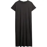 Superdry für Damen. W8011868A Schwarzes Midi-Hemdkleid (S), Lässig, Baumwolle, Kurzarm