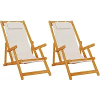 vidaXL Liegestuhl 2 Stk. Braun Massivholz Akazie