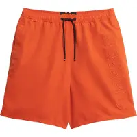 Superdry für Herren. M3010246A Premium bestickter Badeanzug 43,2 cm orange (XL), Strandbekleidung, Recyceltes Polyester, Nachhaltig