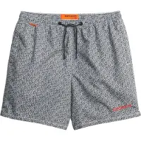 Superdry für Herren. M3010241A Schwarzer Badeanzug mit All-Over-Print (L), Strandbekleidung, Recyceltes Polyester, Nachhaltig