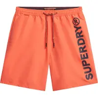 Superdry für Herren. M3010248A Badeanzug, 43,2 cm, mit sportlicher Korallengrafik (S), Strandbekleidung, Recyceltes Polyester, Nachhaltig