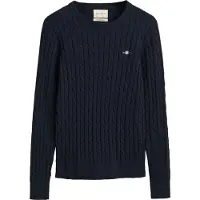 Gant Strickpullover "STRETCH COTTON CABLE C-NECK" mit Logostickerei auf der Brust