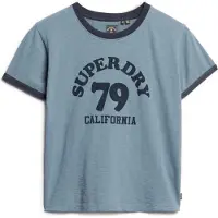 Superdry Beach Graphic Fitted Ringer Kurzarm-t-shirt