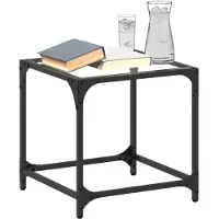 vidaXL Couchtische mit Glasplatte 2 Stk. Transparent 40x40x40 cm Stahl
