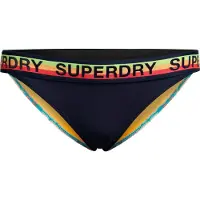 Superdry für Damen. W3010401A Bikinihöschen mit Logo Classics schwarz (M), Strandbekleidung, Recyceltes Polyester, Nachhaltig